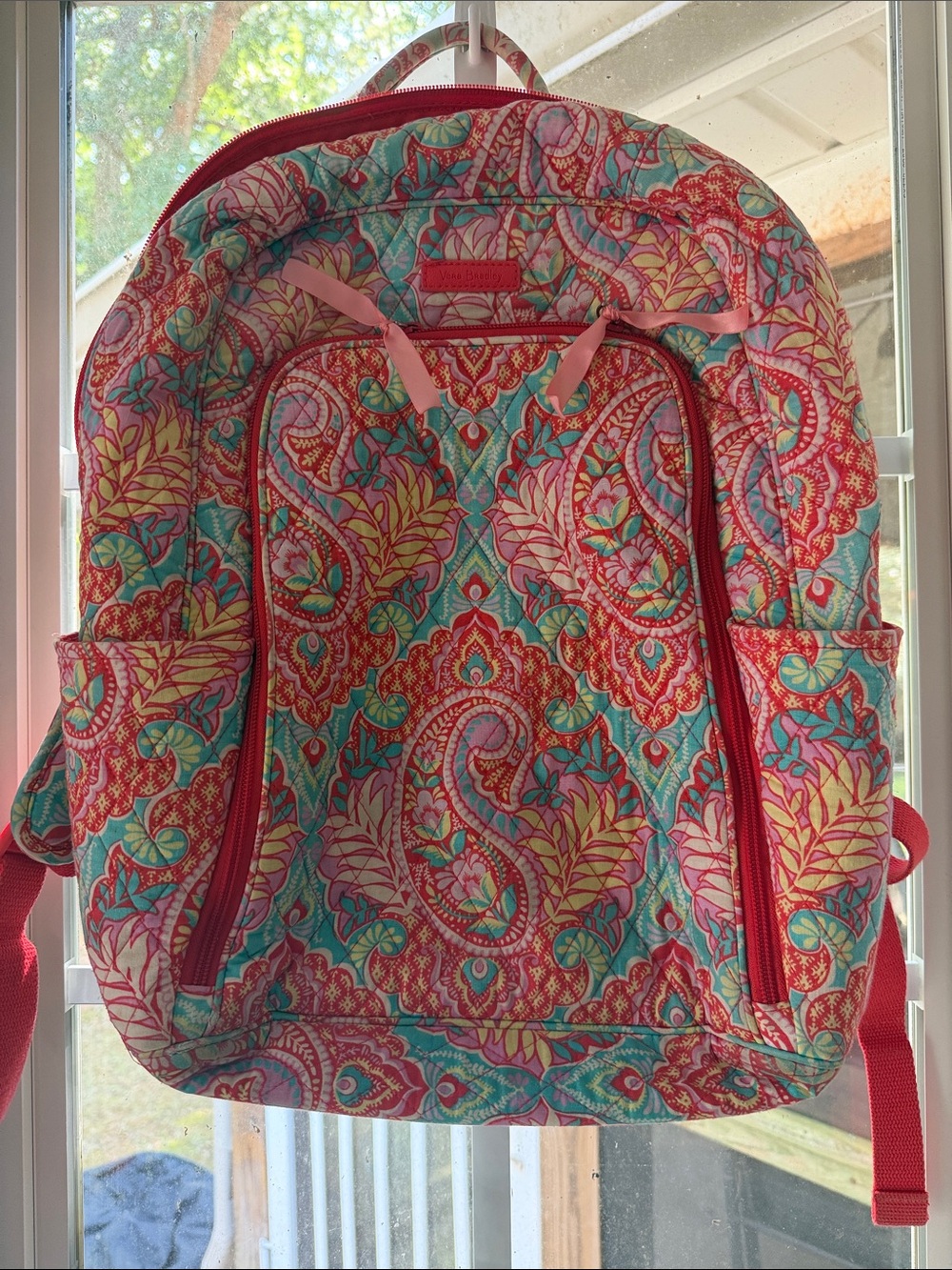 Vera Bradley Quilted Paisley Backpack - Pink, Red & Turquoise